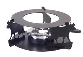 Rechaud inkl. Brenner und Brennpaste "Kuh",schwarz