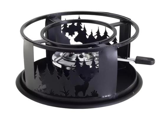 Rechaud inkl. Brenner und Brennpaste"Waldtier",21x21x10cm, schwarz, Rechaud inkl. Brenner und Brennpaste"Waldtier",21x21x10cm, schwarz,