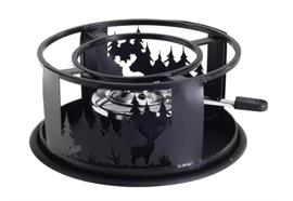 Rechaud inkl. Brenner und Brennpaste"Waldtier",21x21x10cm, schwarz,