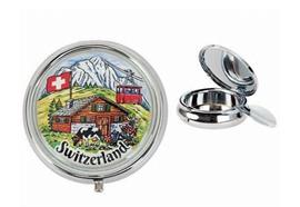 Reise-Aschenbecher Metall Ansicht Swiss Chalet