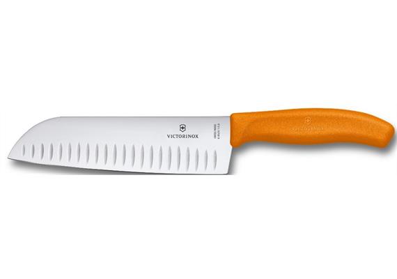 Santokumesser,mit Kullenschliff, 17cm , oran, Blis