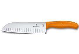 Santokumesser,mit Kullenschliff, 17cm , oran, Blis