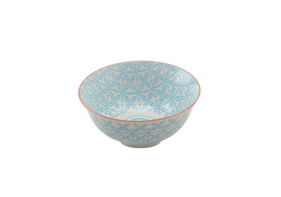 Schale blau 15.5cm Rand rot