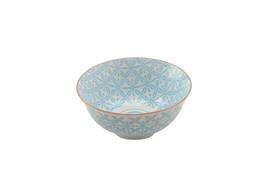 Schale blau 15.5cm Rand rot