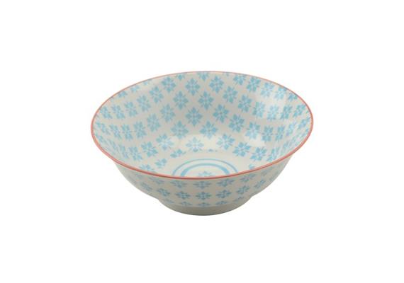 Schale blue 21cm Rand rot