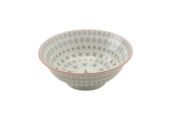 Schale grau 21cm Rand rot