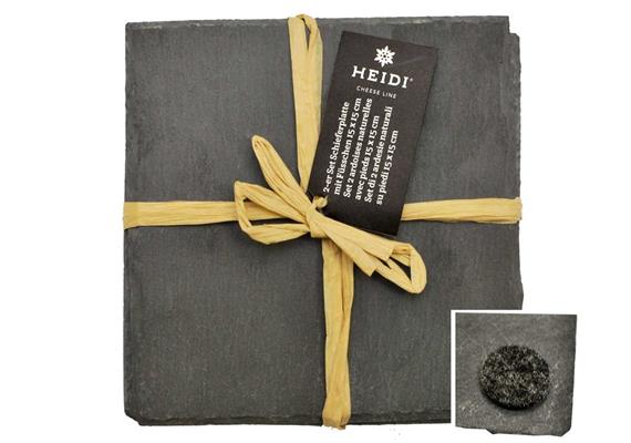 Schieferplatte 4er Set 15 x 15 cm