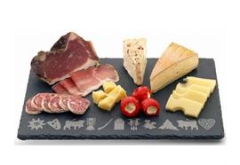 Schieferplatte "Typisch Schweiz" 27x 18 cm 2er Set