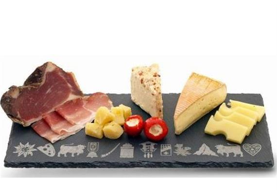 Schieferplatte "Typisch Schweiz" 30x 14 cm 2er Set