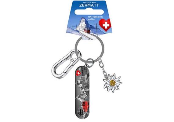 Schlüsselanhänger Zermatt Charm Edelweiß Messer
