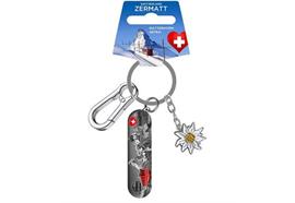 Schlüsselanhänger Zermatt Charm Edelweiß Messer