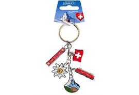 Schlüsselanhänger Zermatt, Edelweiß, Flagge, Zug