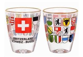 Schnapsglas, CH-Wappen/Kreuz