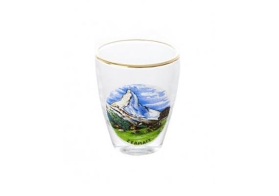 Schnapsglas Matterhorn Zermatt Goldrand