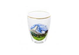 Schnapsglas Matterhorn Zermatt Goldrand
