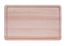 Schneidbrett mit Saftrille Buche 45x28x1.5 cm