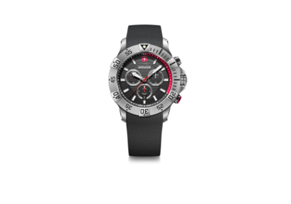 Seaforce Chrono 43, SIR, BLK dial, BLK silicone st