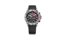 Seaforce Chrono 43, SIR, BLK dial, BLK silicone st