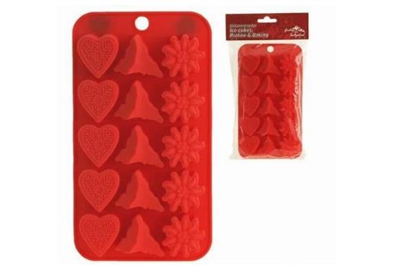 Silikon Eiswürfel- & Backform Matterhorn & Herz