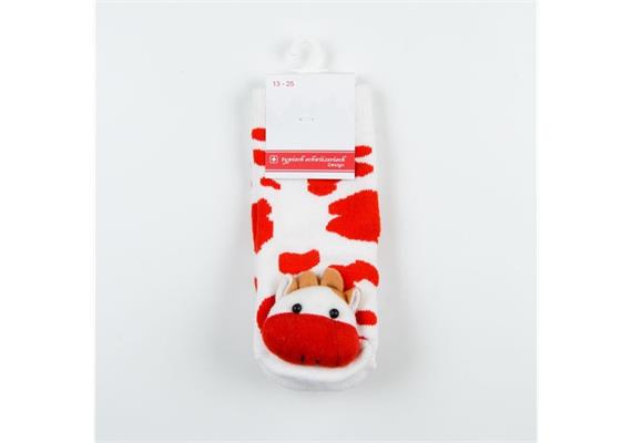 Socken Kuh Rot mit ABS Grösse 13-25 Typisch Schwiiz