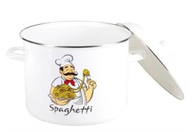 Spaghetti-Topf, " Koch", weiss emailliert, 8l