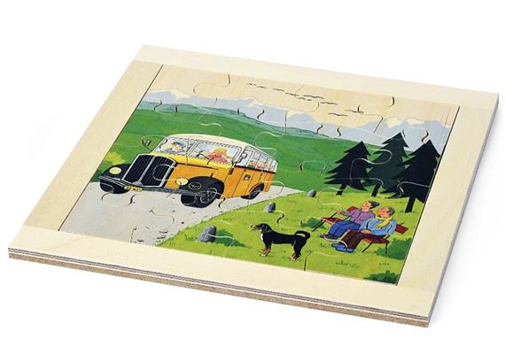 Sperrholzpuzzle 16tlg.Postauto