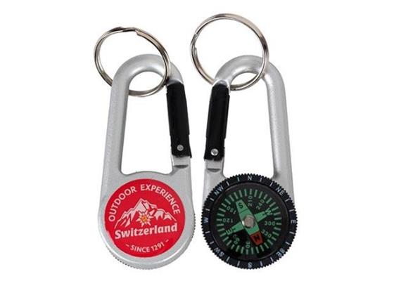 SR Metall-Karabiner mit Kompass & CH-Kreuz