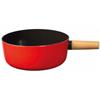 Stöckli Emotion Käsefonduecaquelon mit Holzgriff 21 cm rot/schwarz