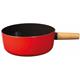 Stöckli Emotion Käsefonduecaquelon mit Holzgriff 23 cm rot/schwarz