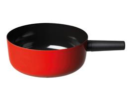 Stöckli Emotion Käsefonduecaquelon mit Inoxgriff 23 cm rot/schwarz