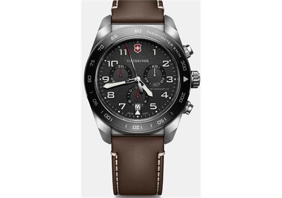 Swiss Army Chrono 42, SIR, BLK dial, BRN leather s