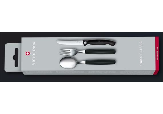 Swiss Classic Besteck-Set, 3-teilig, schwarz