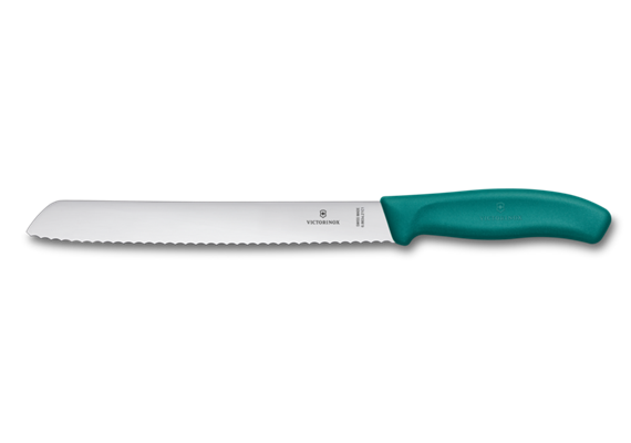 Swiss Classic, Brotmesser, 21cm, wellen, grün, blister