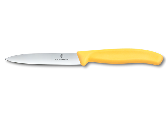 Swiss Classic, Gemüsemesser, 10cm, gerade, mittelspitz, gelb