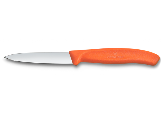 Swiss Classic, Gemüsemesser, 10cm, gerade, mittelspitz, orange