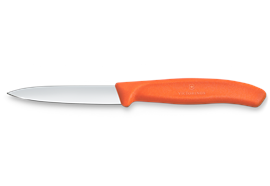Swiss Classic, Gemüsemesser, 10cm, gerade, mittelspitz, orange