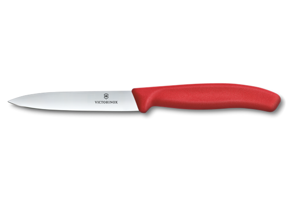 Swiss Classic, Gemüsemesser, 10cm, gerade, mittelspitz, rot