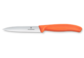 Swiss Classic, Gemüsemesser, 10cm, wellen, mittelspitz, orange