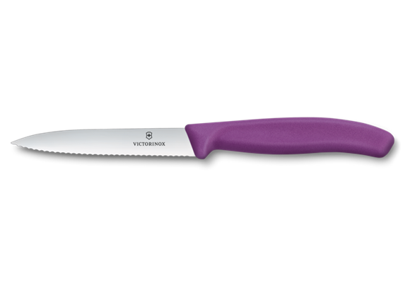 Swiss Classic, Gemüsemesser, 10cm, wellen, mittelspitz, violett