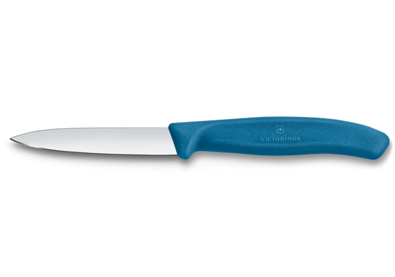 Swiss Classic, Gemüsemesser, 8cm, gerade, mittelspitz, blau