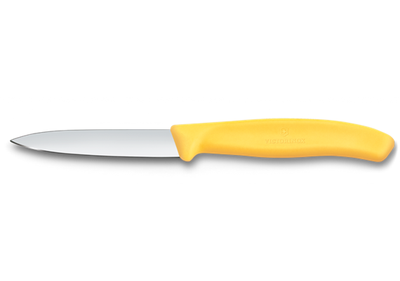 Swiss Classic, Gemüsemesser, 8cm, gerade, mittelspitz, gelb