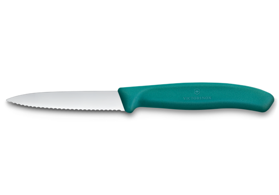 Swiss Classic, Gemüsemesser, 8cm, wellen, mittelspitz, grün