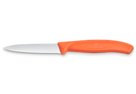 Swiss Classic, Gemüsemesser, 8cm, wellen, mittelspitz, orange