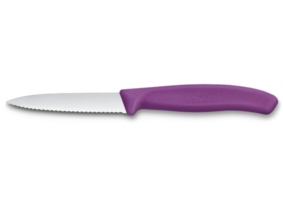 Swiss Classic, Gemüsemesser, 8cm, wellen, mittelspitz, violett