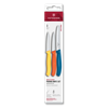 Swiss Classic, Gemüsemesser Set, 3tlg, gerade/wellen, gelb/orange/blau, box