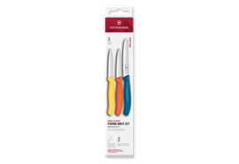 Swiss Classic, Gemüsemesser Set, 3tlg, gerade/wellen, gelb/orange/blau, box