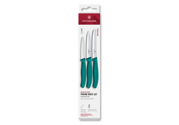 Swiss Classic, Gemüsemesser Set, 3tlg, gerade/wellen, grün, box