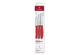 Swiss Classic, Gemüsemesser Set, 3tlg, gerade/wellen, rot, box