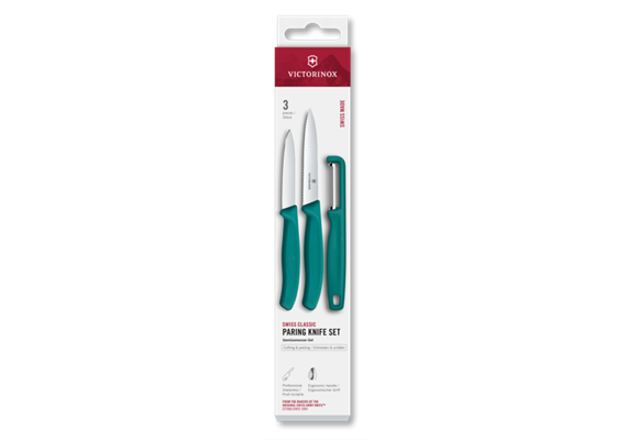 Swiss Classic, Gemüsemesser Set mit I-Schäler, 3tlg, grün, box