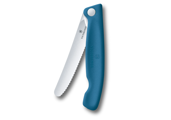 Swiss Classic, Picknick Messer, 11cm, wellen, blau, box